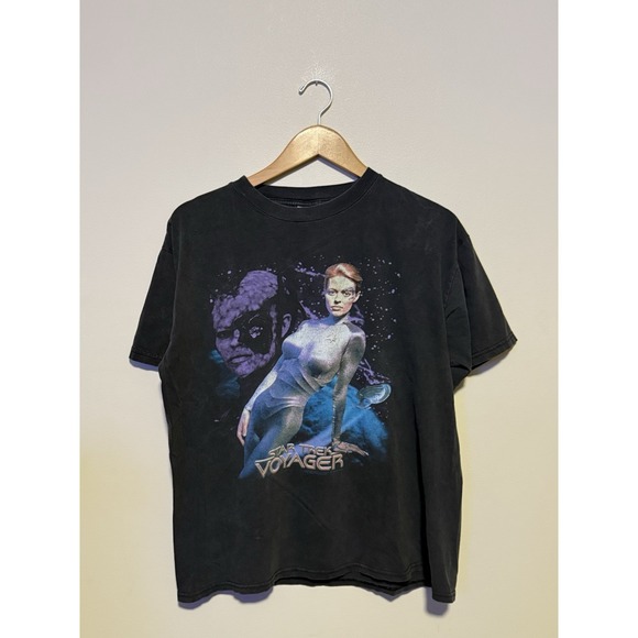 Vintage Star Trek 1997 Voyager Seven Of Nine Champ Black Large T-Shirt
